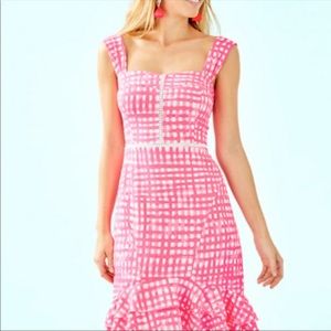 NWT Beautiful Lilly Pulitzer Avalyn Stretch Dress in Pink Tropics Feelin Beachy.